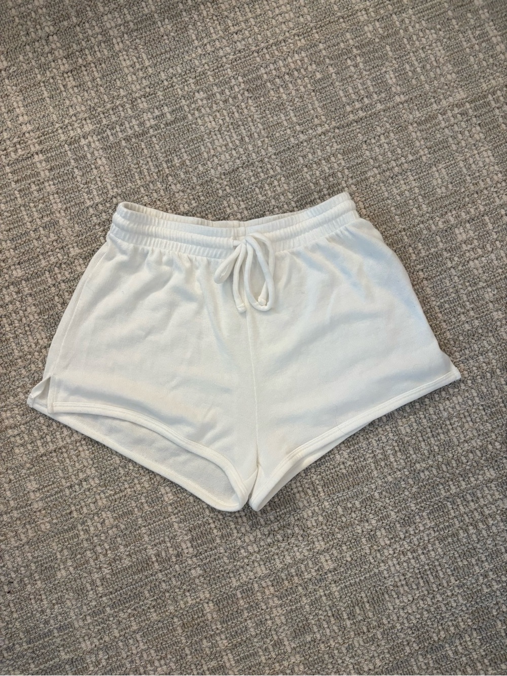 Forever 21 Cream Drawstring Athletic Shorts